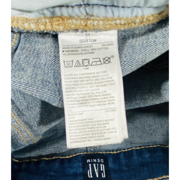 Gap Denim Jean Shorts Medium Wash Cut Off Distressed Size 31 Inseam 3” - Picture 9 of 9